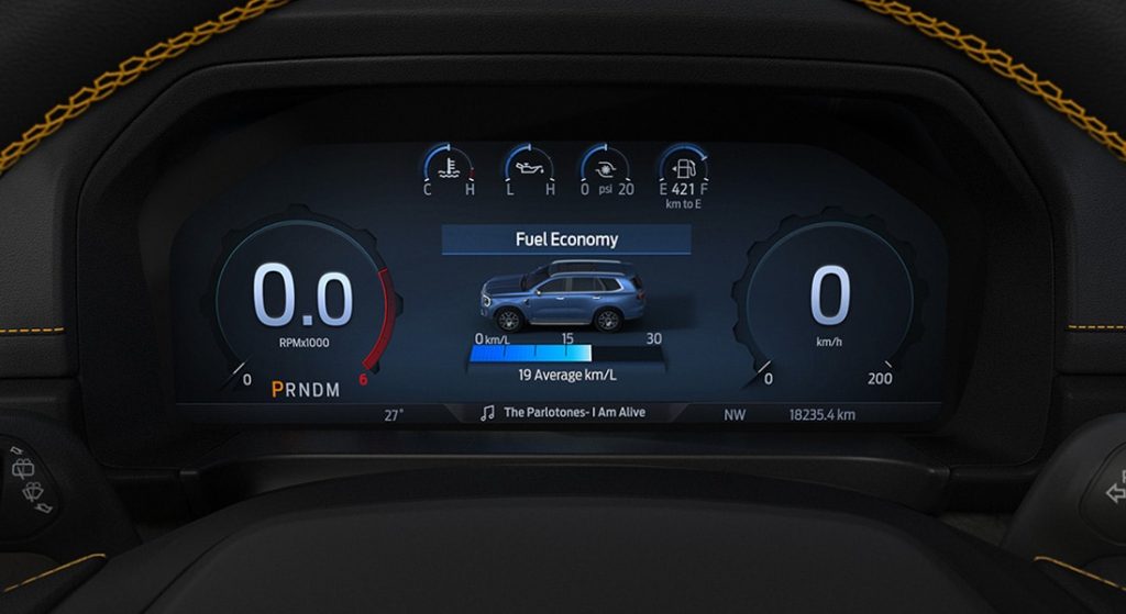 các thông tin màn hình và tiện gnhi của ford everest wildtrak